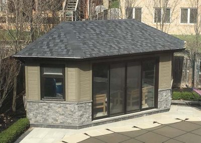 Image of Lyons Construction's cabana in Whitby.